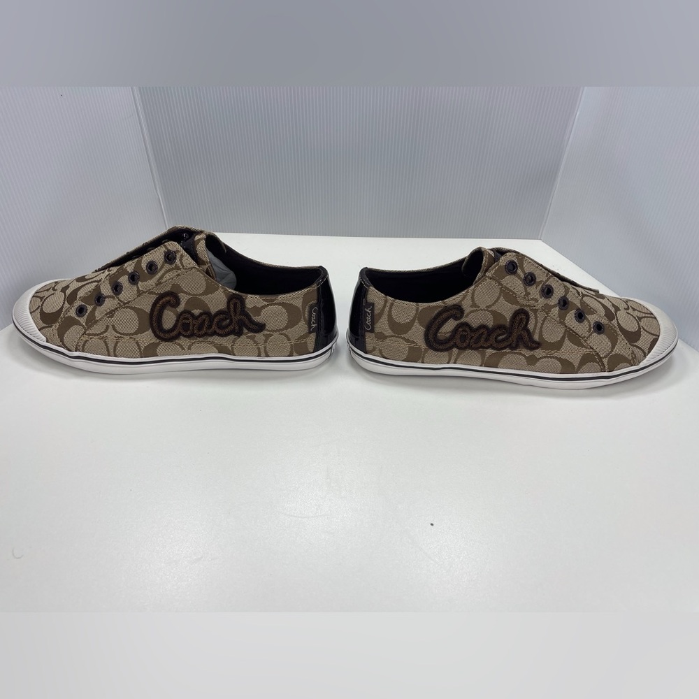 Coach Keeley Khaki Signature C Sneakers Slip On Shoes, Size 9.5 - Picture 6 of 12